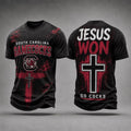South Carolina Gamecocks Jesus Won T-Shirt Faith Based Shirt Gamecocks Merch Gift For Him - Merchluma