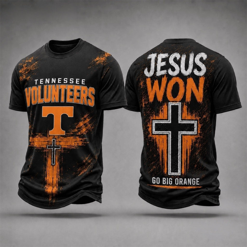 Tennessee Volunteers Jesus Won T-Shirt Go Big Orange Shirt Tennessee Volunteers Merch Gifts - Merchluma