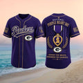 Green Bay Packers Purple Heart Day Honor The Brave Baseball Jersey Packers Merch Fan Gifts - Merchluma