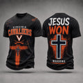 Virginia Cavaliers Jesus Won T-Shirt Wahoowa Shirt Virginia Cavaliers Merch Gift For Religious - Merchluma