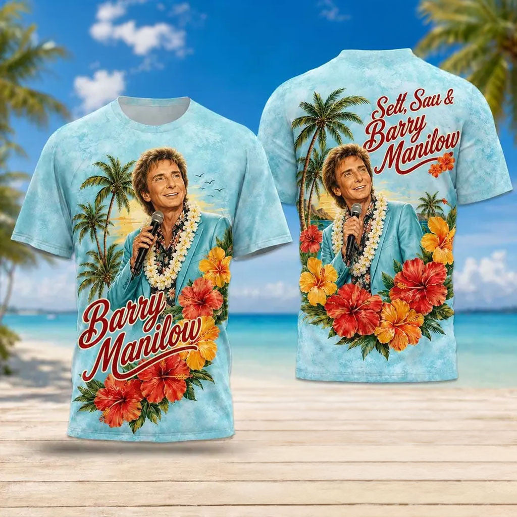 Barry Manilow Sea Salt Tropical Vibes T-Shirt Barry Manilow Merch Gift For Music Lovers - Merchluma