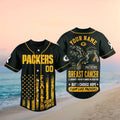 Custom Green Bay Packers Breast Cancer Awareness Faith Over Fear Baseball Jersey Packers Merch - Merchluma