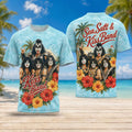 KISS Band Sea Salt T-Shirt Hibiscus Tropical Vibes Shirt KISS Merch Best Gift For Music Fans - Merchluma