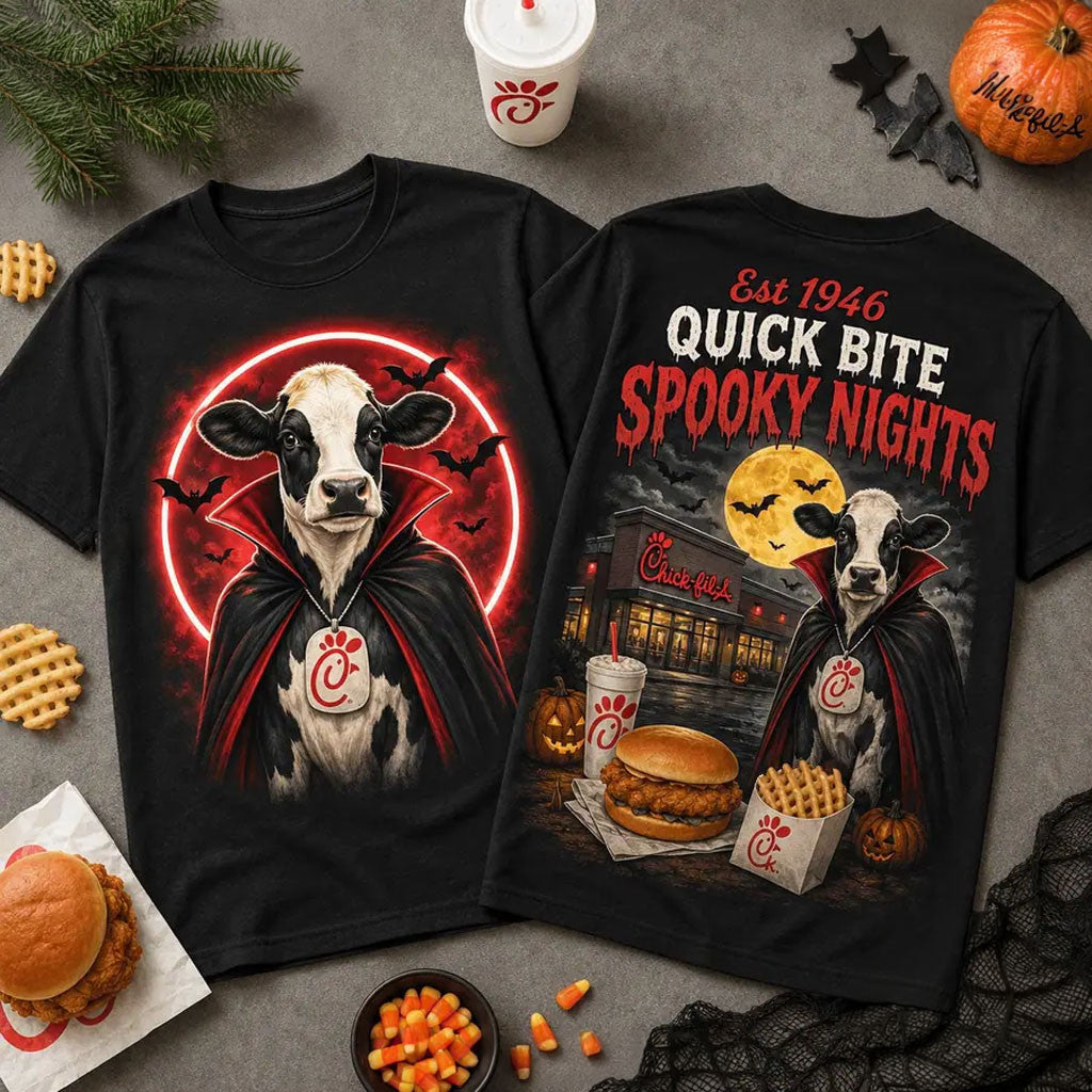 Chick-Fil-A Quick Bite Spooky Night 2026 T-Shirt Halloween Themed Clothes Gift For Dudes - Merchluma