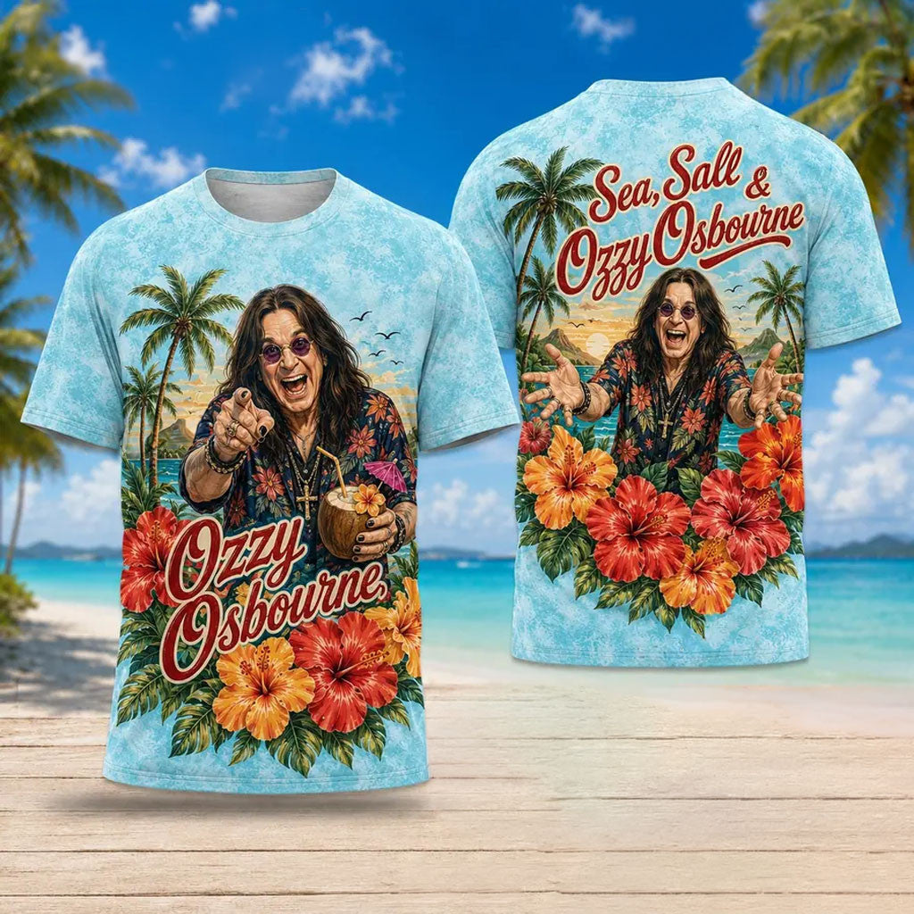 Ozzy Osbourne Sea Salt Tropical Vibes T-Shirt 2026 Ozzy Osbourne Merch Summer Gift For Fans - Merchluma
