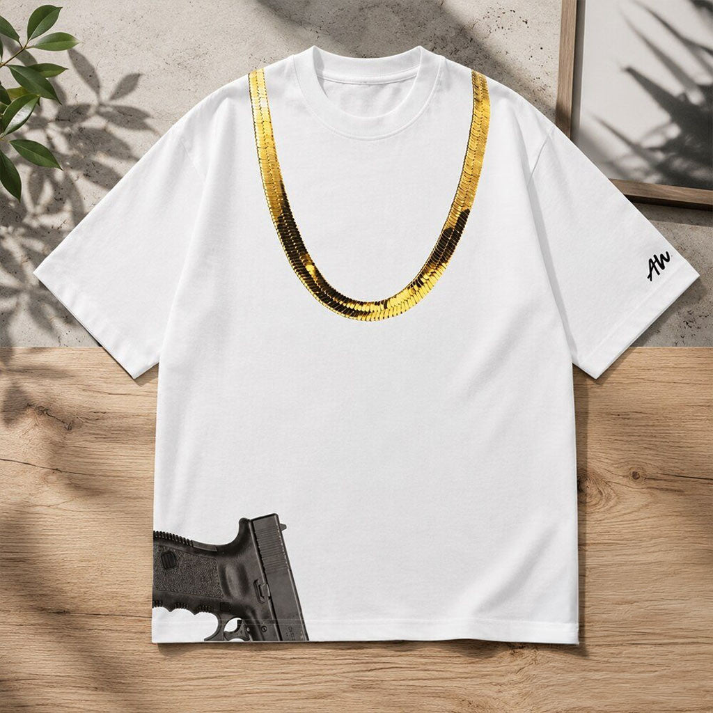 ASAP Rocky AWGE Strapped Chain T-Shirt White ASAP Rocky Merch Best Gift For Dudes - Merchluma