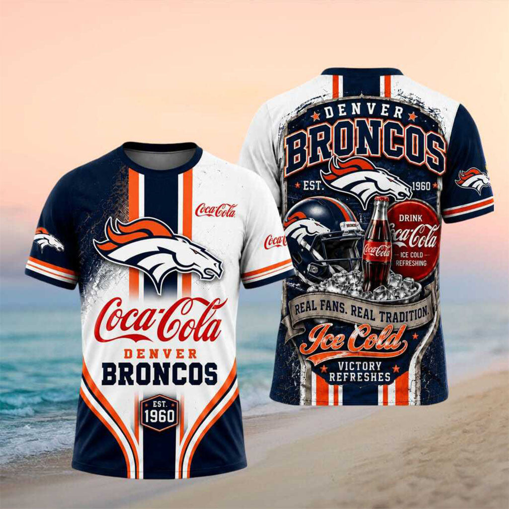 Denver Broncos Coca Cola Ice Cold Refreshing Shirt Denver Broncos Merch Football Gift For Fans - Merchluma