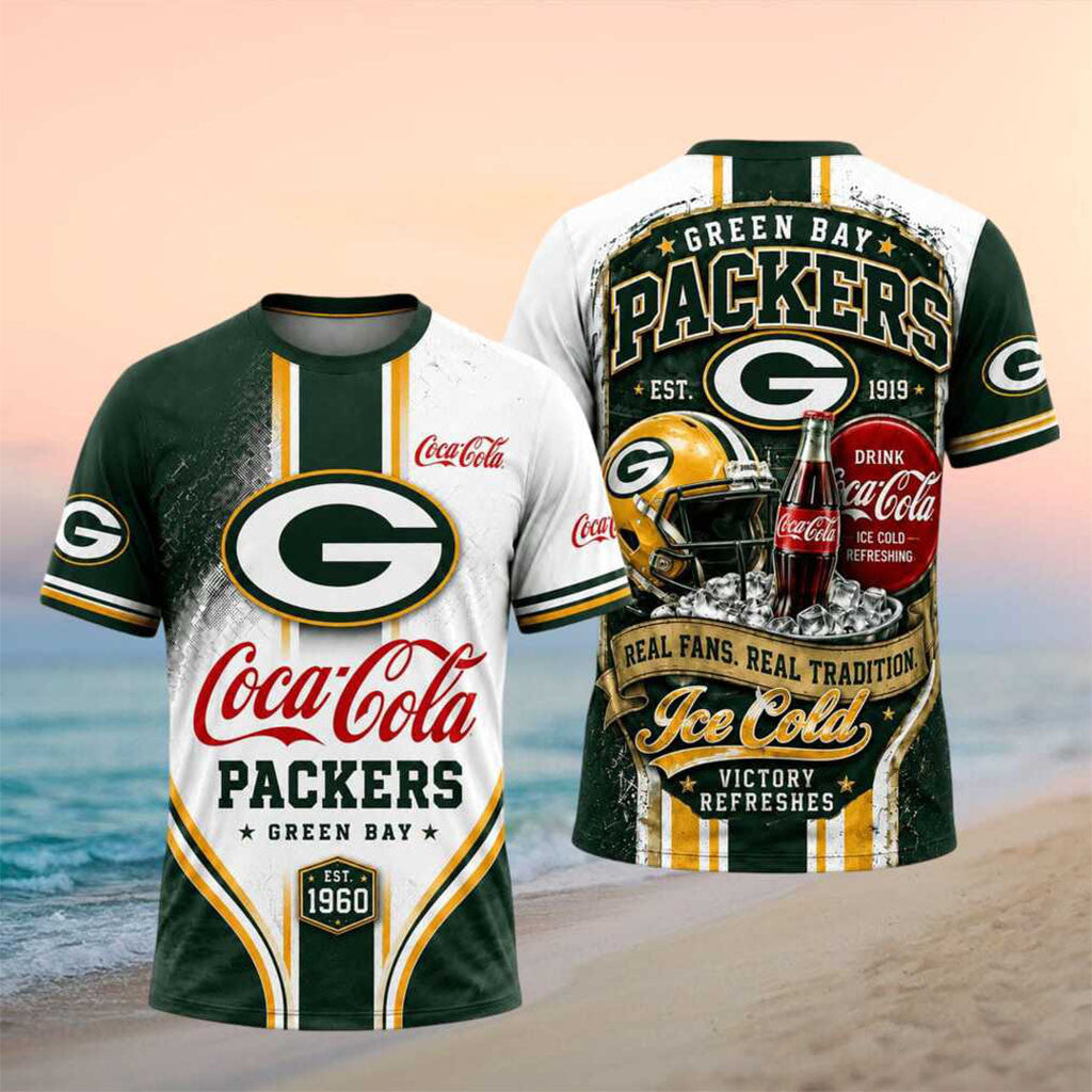 Green Bay Packers Coca Cola Ice Cold Shirt Victory Refreshes Tee Packers Merch Gift For Fans - Merchluma