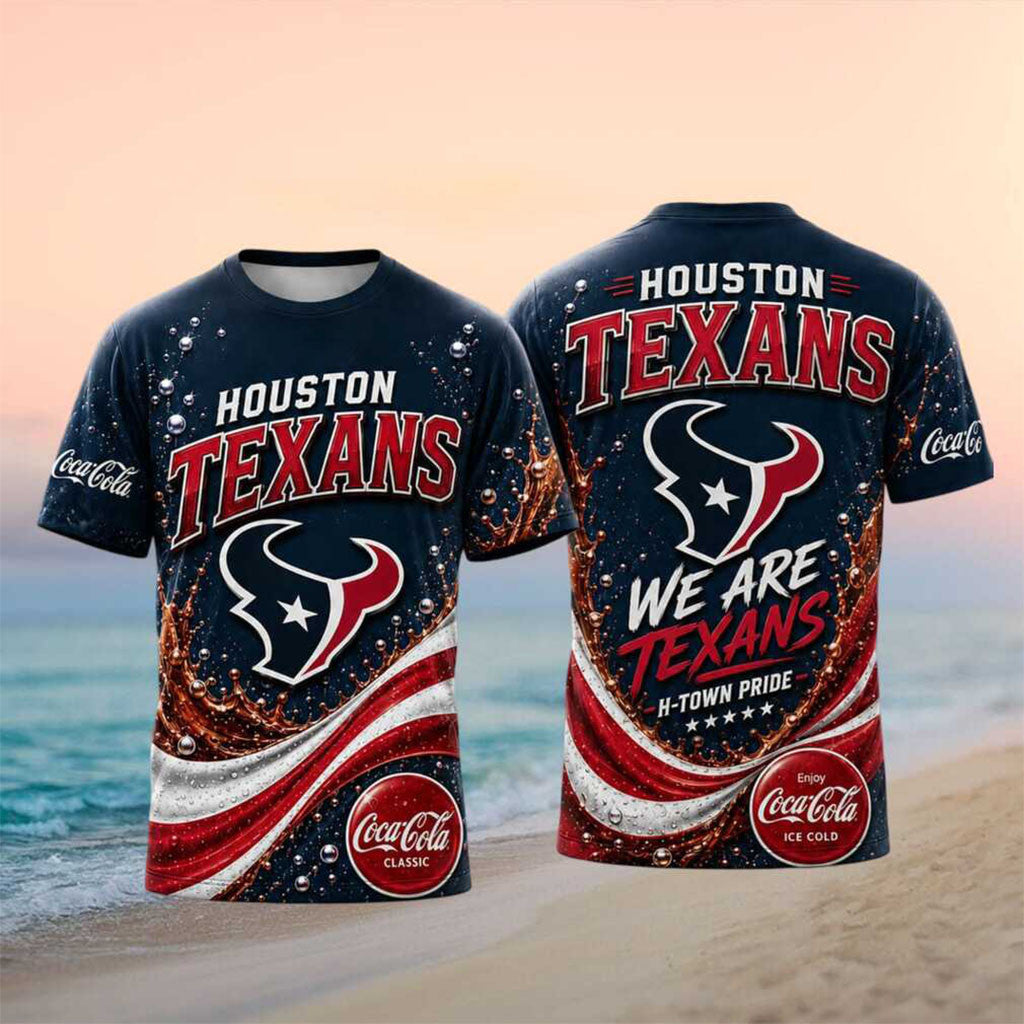 Houston Texans Coca Cola Splash Football Shirt We Are Texans H-Town Pride T-Shirt Fan Merch - Merchluma