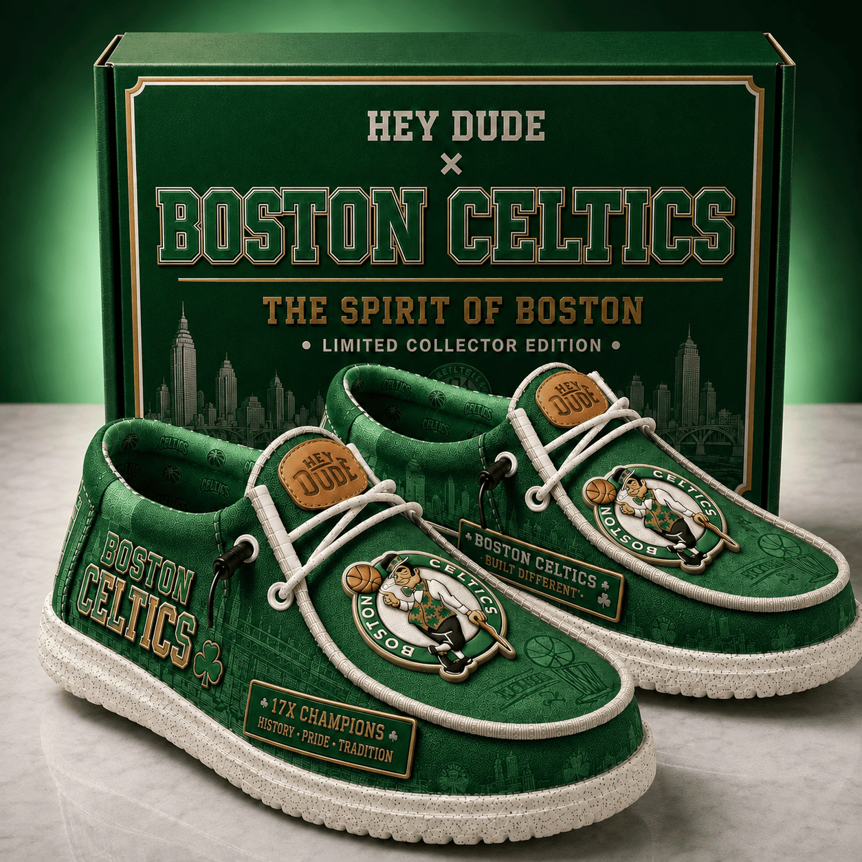 Boston Celtics Merch 17X Champions The Spirit Of Boston Shoes Gifts For Basketball Fan - Merchluma