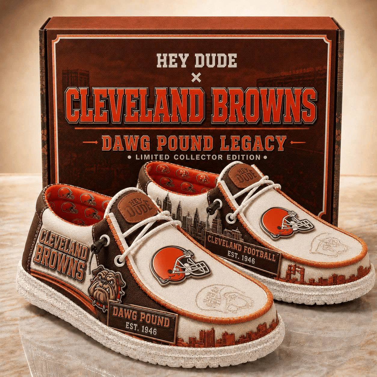 Cleveland Browns Dawg Pound Legacy Shoes Browns Merch Gifts For Football Fan - Merchluma