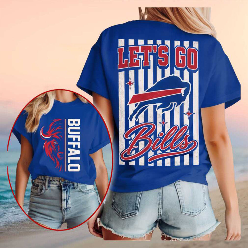 Buffalo Bills Let Is Go Vintage Football Team Shirt Buffalo Bills Merch Gift For Game Day - Merchluma