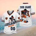 Personalized Chicago Bears Mickey Mouse V-Neck Shirt Chicago Bears Merch Football Fan Gear - Merchluma