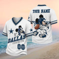 Personalized Dallas Cowboys Mickey Mouse V-Neck Shirt Dallas Cowboys Merch Football Fan Gifts - Merchluma