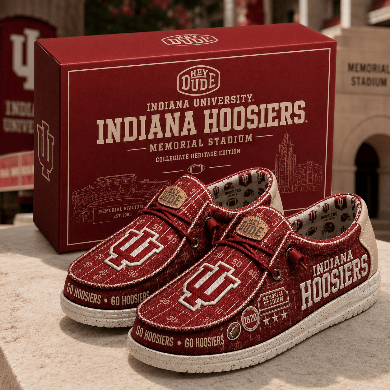 Indiana Hoosiers Merch Indiana University Memorial Stadium Shoes Football Fan Gift Ideas - Merchluma