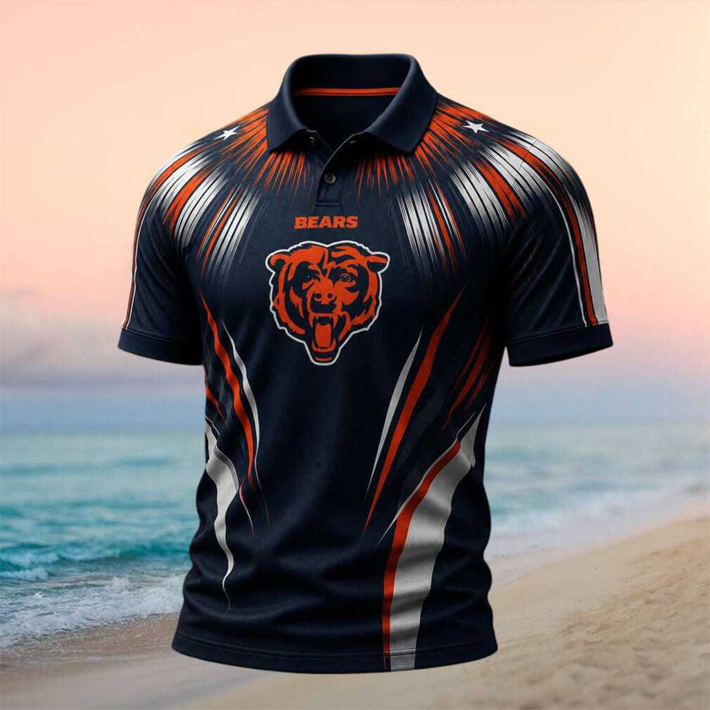 Chicago Bears Football Team Mascot Sports Fan Polo Shirt Chicago Bears Merch Gift For Dudes - Merchluma