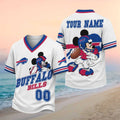Personalized Buffalo Bills Mickey Mouse V-Neck Shirt Buffalo Bills Merch Gift For Football Fans - Merchluma