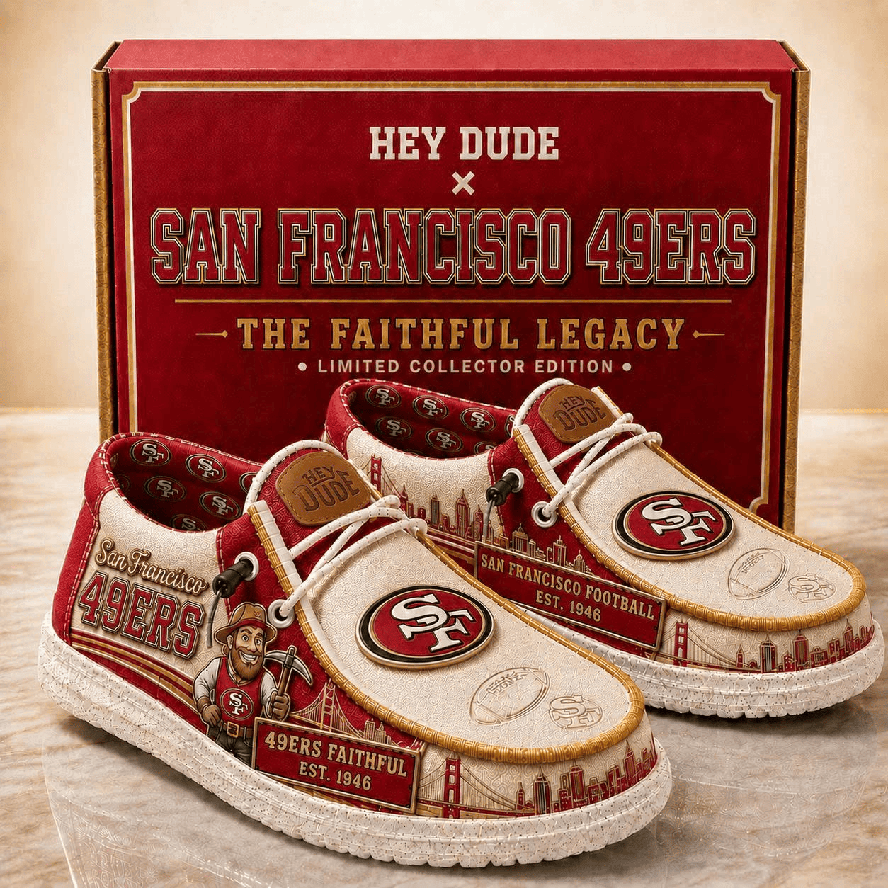 San Francisco 49ers The Faithful Legacy Shoes 49ers Merch Football Fan Gift Ideas - Merchluma
