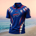 Buffalo Bills Retro Football Team Logo Burst Print Polo Shirt Buffalo Bills Merch Gift For Fan - Merchluma