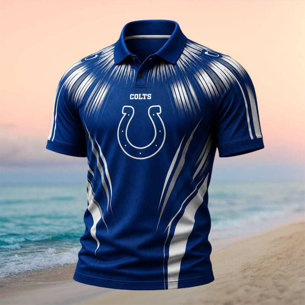 Indianapolis Colts Horseshoe Logo Golf Polo Shirt Indianapolis Colts Merch Gift For Dudes - Merchluma