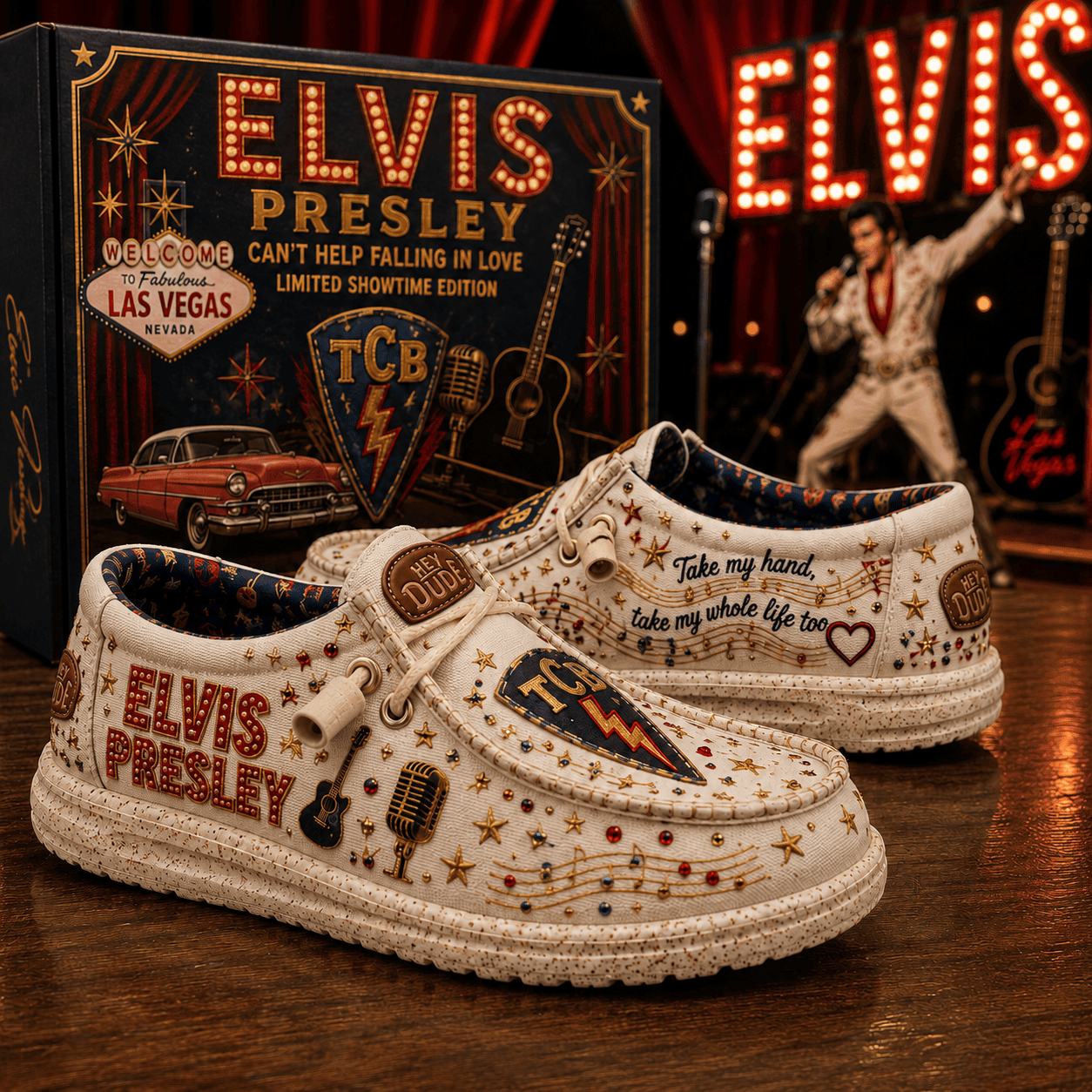 Elvis Presley Can't Help Falling In Love Shoes Elvis Presley Merch Gifts For Music Fans - Merchluma