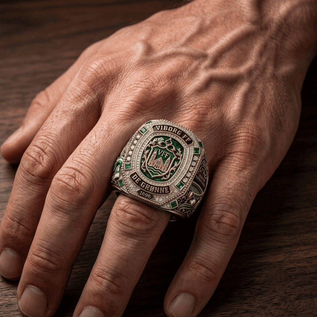 Viborg FF De Gronne Since 1896 Ring Viborg FF Merch Best Gifts For Husband - Merchluma