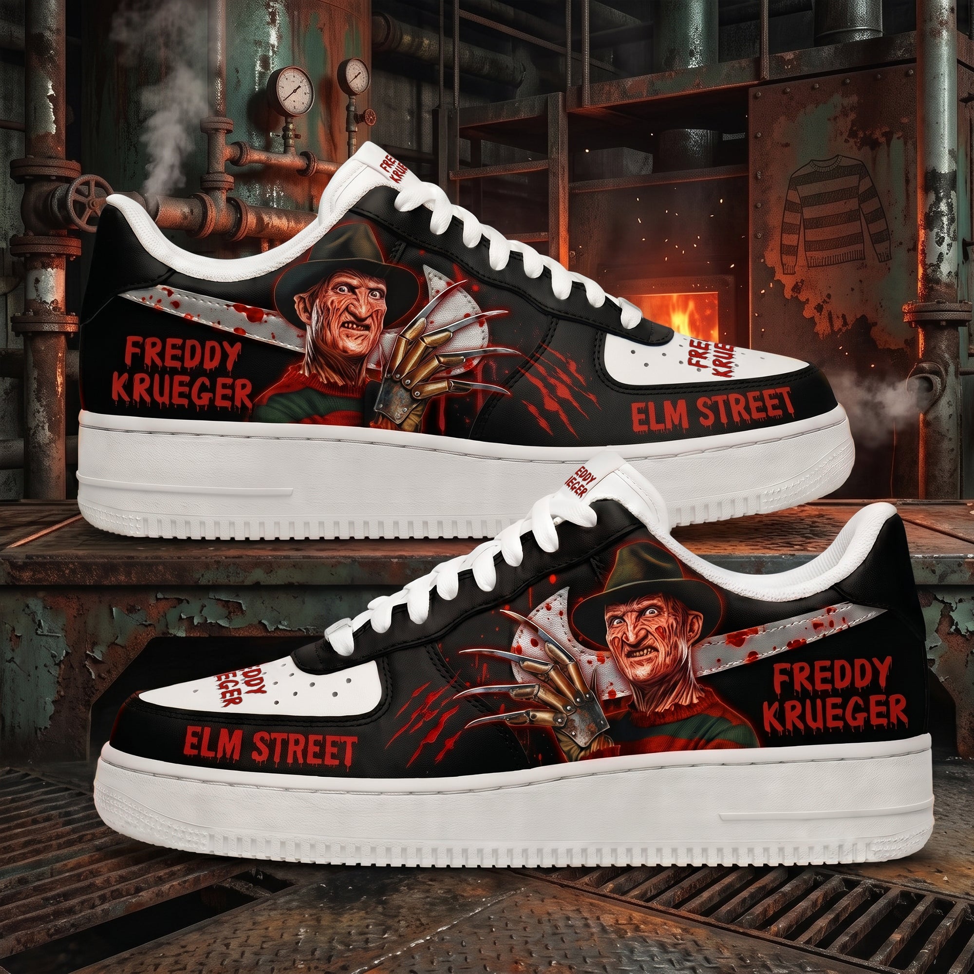 Freddy Krueger Elm Street Sneakers Dream Stalker Horror Shoes Gifts For Halloween - Merchluma