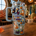 Bluey For Real Life It's Spooky Time Tumbler Cute Halloween Cup Gifts For Besties - Merchluma