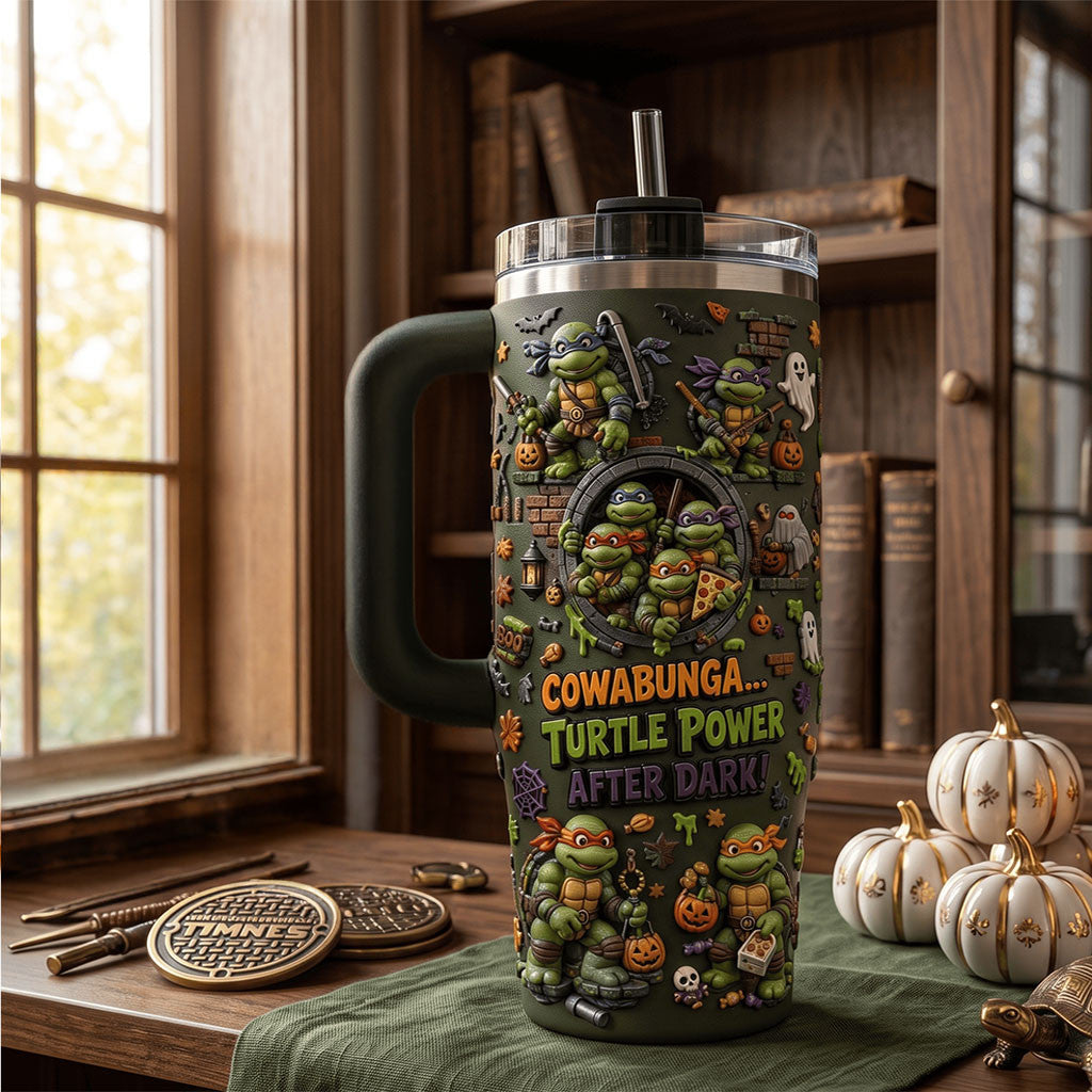 Cowabunga Turtle Power After Dark Tumbler Teenage Mutant Ninja Turtles Merch Halloween Gifts - Merchluma
