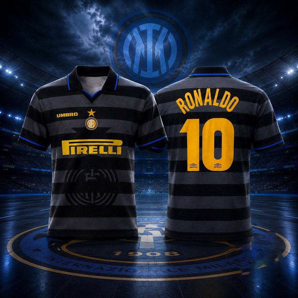Karim Benzema Copa Inter Milan Away Retro Ronaldo 10 Jersey Cristiano Ronaldo Merch Fan Gifts - Merchluma