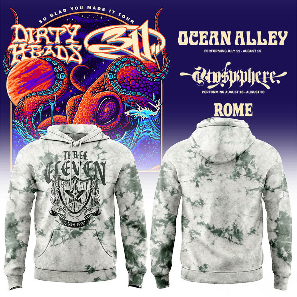 311 And Dirty Heads So Glad You Made It Rome Tour Hoodie Three Eleven Hoodie Music Fan Gifts - Merchluma