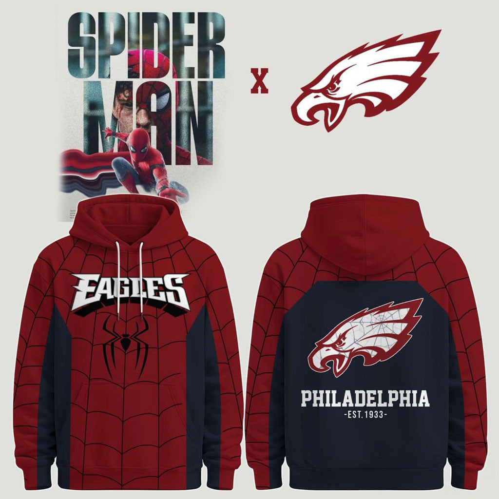 Philadelphia Eagles X Spider Man Brand New Day Collab Hoodie 2026 Philly Eagles Merch - Merchluma