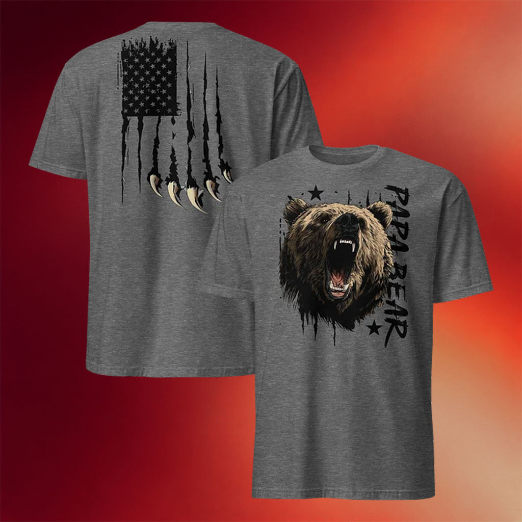 1 Nation Design Merch 2026 Papa Bear Redux T-Shirt Patriotic Gift Items - Merchluma