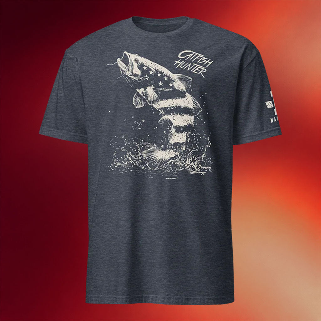 1 Nation Design Merch 2026 Catfish Hunter T-Shirt Best Gifts For Fishing Dad - Merchluma