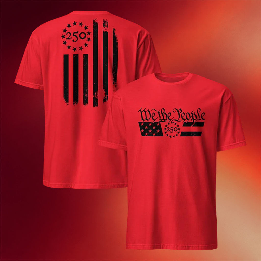 1 Nation Design Merch 2026 We The People 250 Logo T-Shirt Patriotic Gifts For Dad - Merchluma