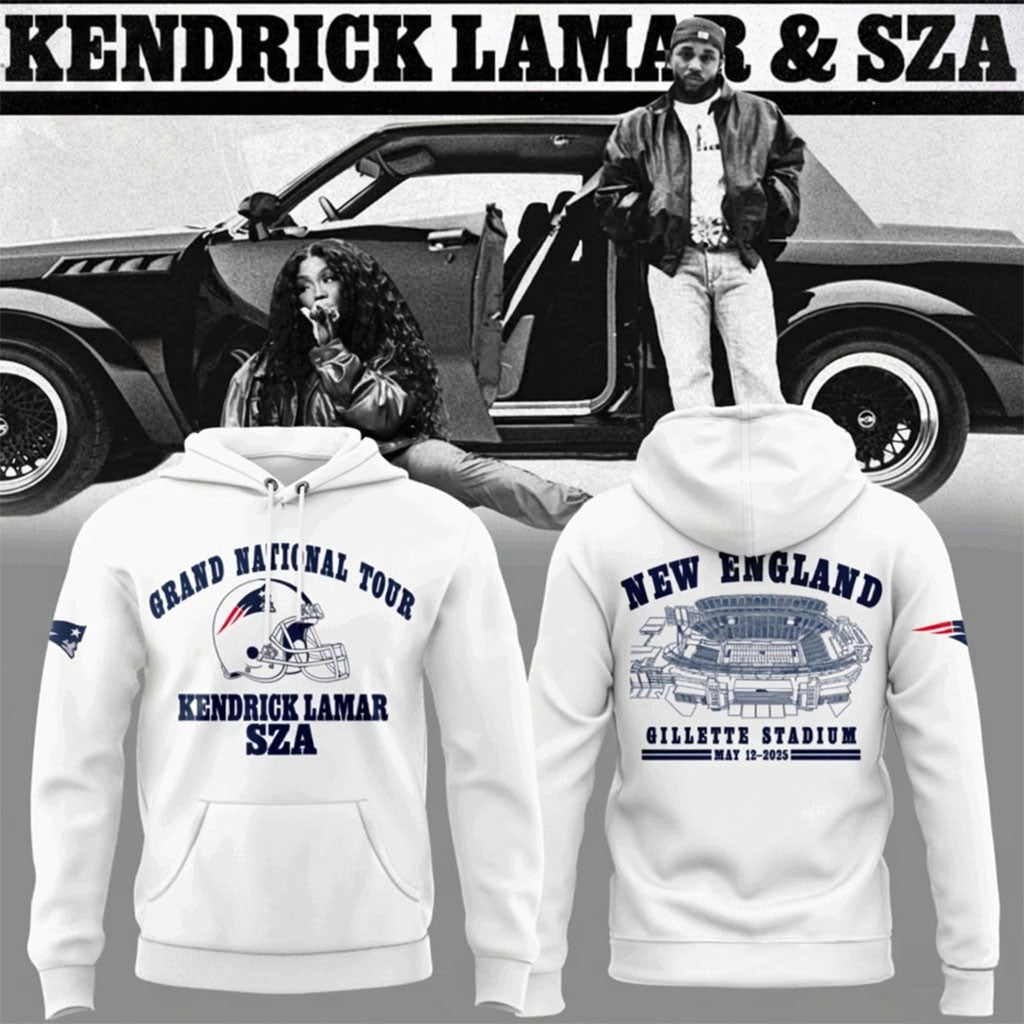 Kendrick Lamar At Gillette Stadium New England Grand National Tour Hoodie Kendrick Lamar Merch - Merchluma