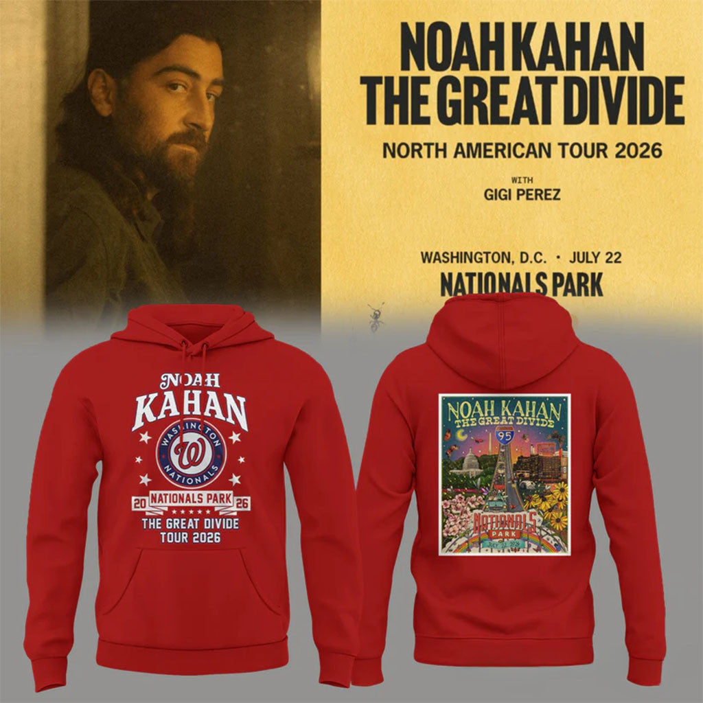 Noah Kahan Washington Nationals The Great Divide Tour 2026 Hoodie Noah Kahan Merch Fan Gifts - Merchluma