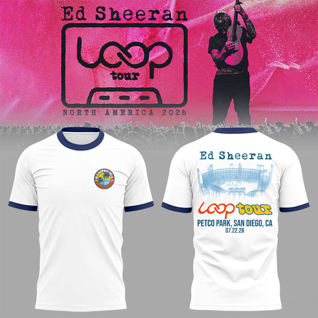 Ed Sheeran North American Loop Tour 2026 At Petco Park CA T-Shirt Ed Sheeran Merch Fan Gifts - Merchluma