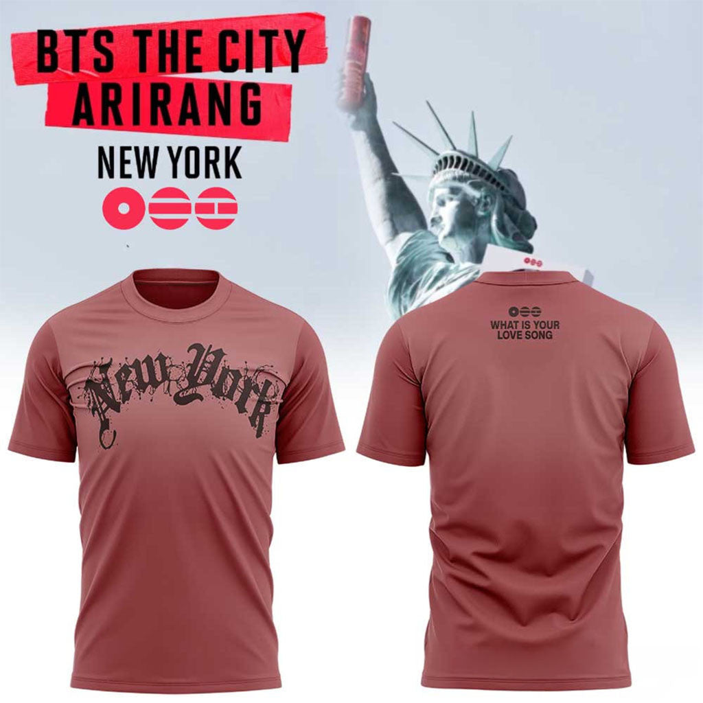 BTS Arirang 2026 Tour New York T-Shirt What Is Your Love Song Shirt BTS World Tour Merch - Merchluma