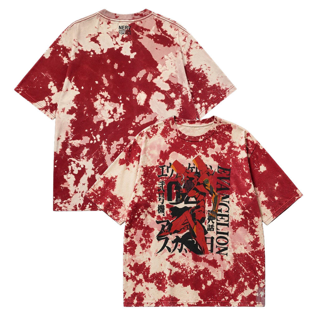 Evangelion Unit 02 Tie Dye Shirt Cute Anime Streetwear Shirt Gift Ideas For Dudes - Merchluma