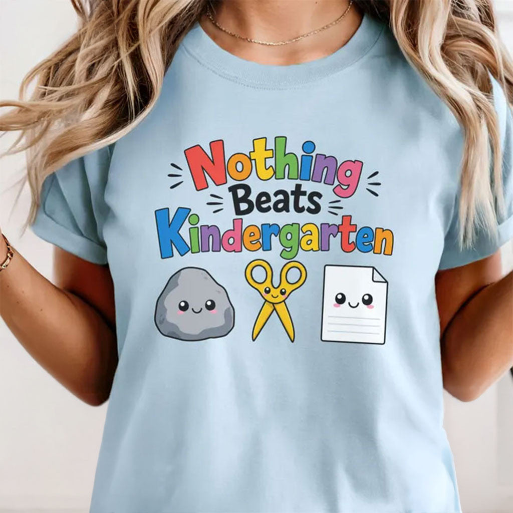 Nothing Beats Kindergarten Rock Paper Scissors T-Shirt Cute Back To School Gifts - Merchluma