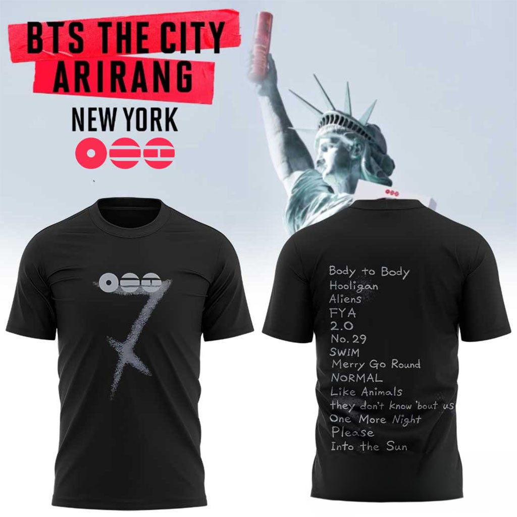 BTS Arirang The City In New York Shirt Black BTS World Tour Merch Gift For Army Kpop Fans - Merchluma