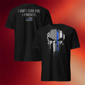 1 Nation Design Merch 2026 Punish Evil Thin Blue Line T-Shirt Black Patriotic Gift Items - Merchluma