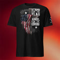 1 Nation Design Merch 2026 Stand For The Flag Kneel For The Cross T-Shirt Gift For Christian - Merchluma
