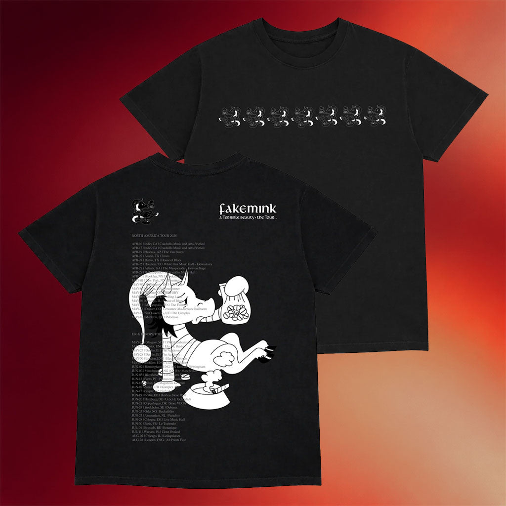 Fakemink Merch 2026 Repeat Icon T-Shirt Black Fakemink A Terrible Beauty Tour Merch Fan Gifts - Merchluma