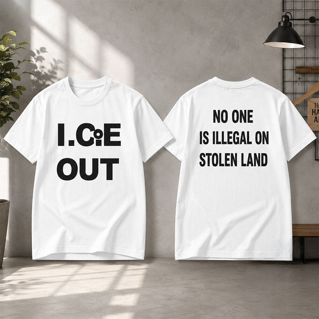 N3on Ryan Garcia Ice Out No One Is Illegal On Stolen Land Shirt Anti ICE Clothing - Merchluma