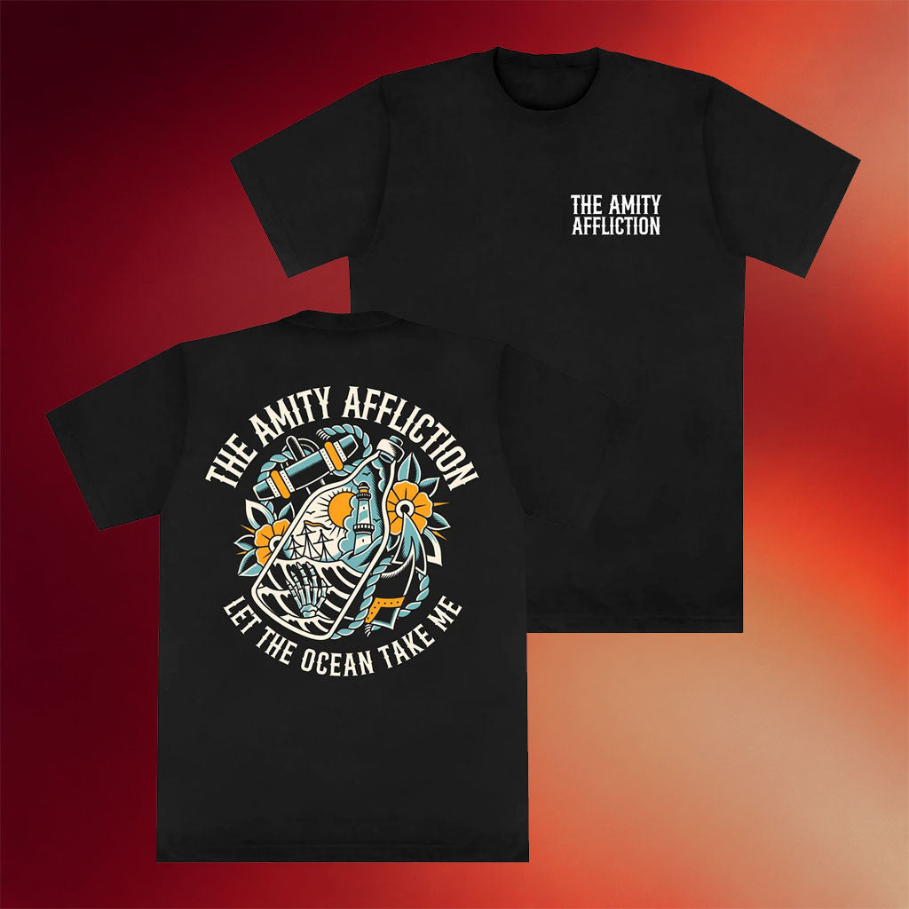 The Amity Affliction Merch 2026 Ocean Bottle Black T-Shirt Presents For Music Lovers - Merchluma
