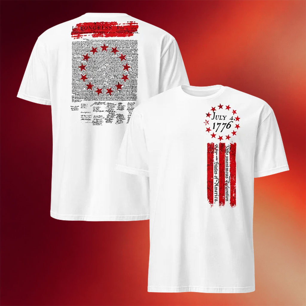 1 Nation Design Merch 2026 The Declaration Redux T-Shirt Unique Patriotic Gifts - Merchluma