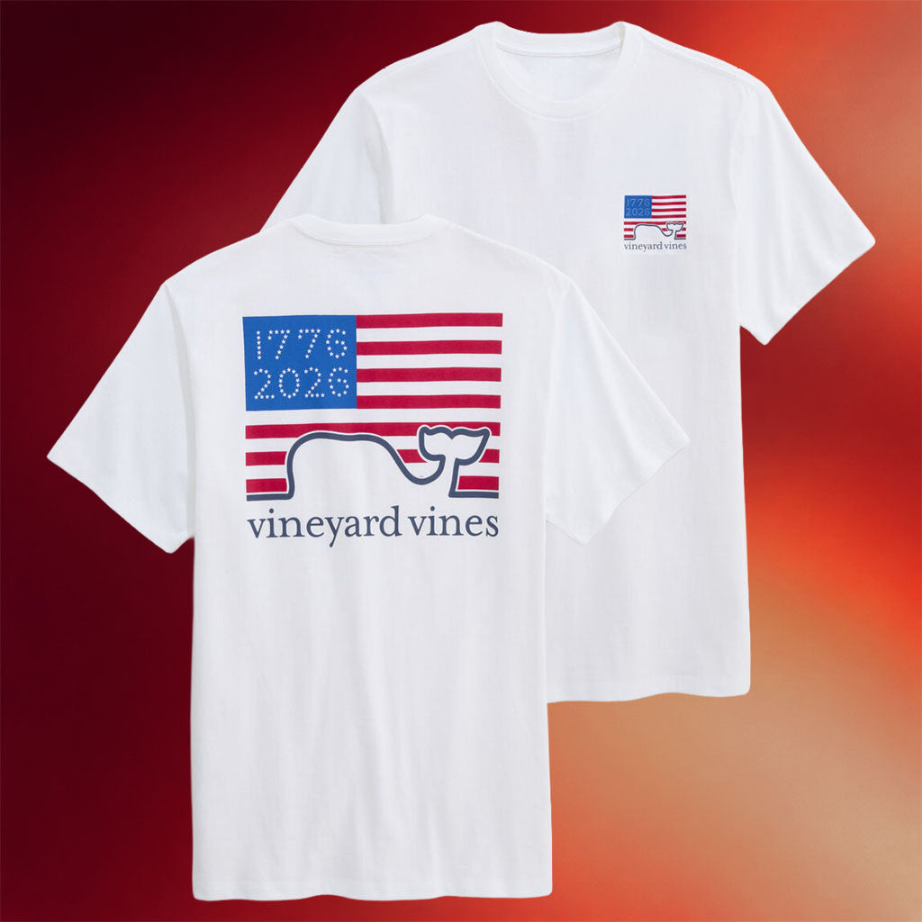 Vineyard Vines Merch 1776 To 2026 Flag T-Shirt White Patriotic Shirt Gift For Fathers - Merchluma