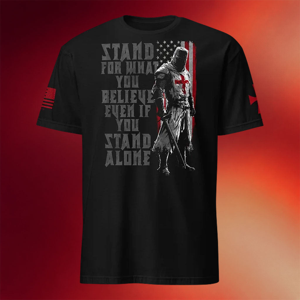 1 Nation Design Merch 2026 Templar Stand Alone T-Shirt Patriotic Gift Ideas - Merchluma